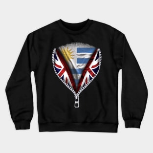 Uraguyan Flag  Uruguay Flag zipped British Flag - Gift for Uraguyan From Uruguay Crewneck Sweatshirt